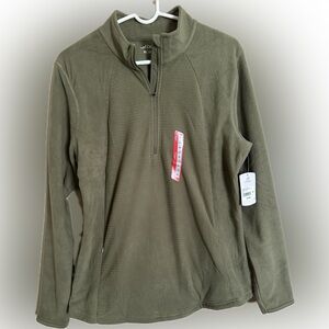 BCG Women’s Lifestyle Micro Fleece 1/2 Zip Pullover Burnt Olive Top Size XL